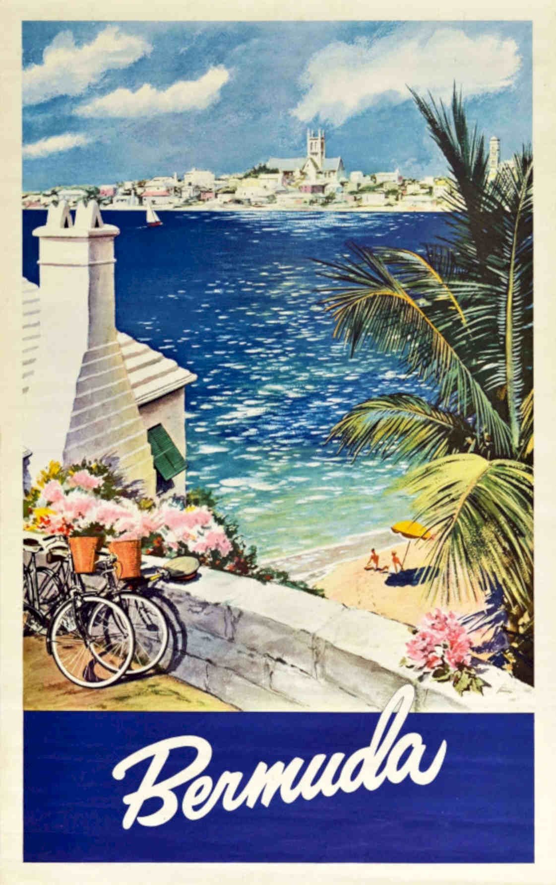Bermuda Beach Bicycles Vintage Retro Advert Poster A4 Photo Print