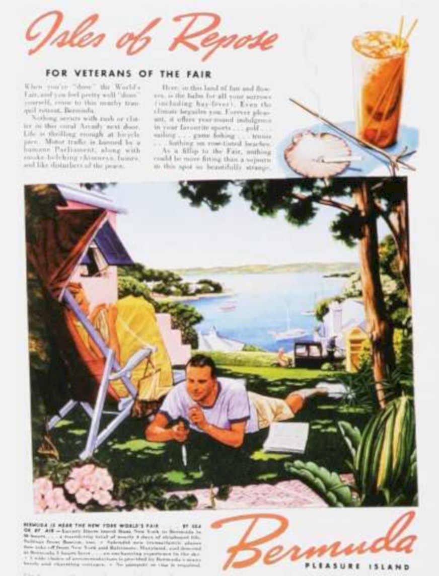 Bermuda Beach Isle Vintage Retro Advert Ads A4 Photo Print