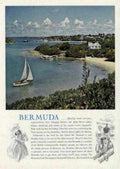 Bermuda Beach Sailboat Vintage Retro Advert Ads A4 Photo Print
