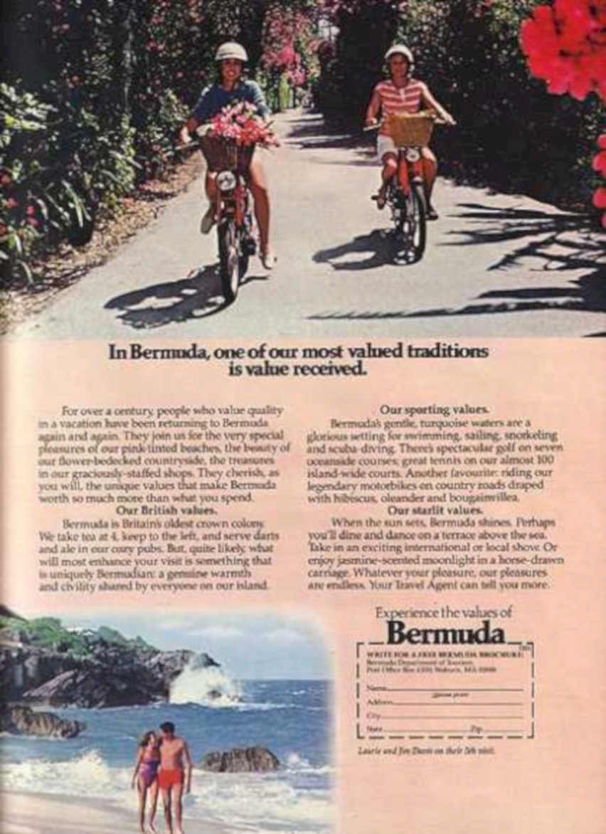Bermuda Cycling Ocean Vintage Retro Advert Ads A4 Photo Print