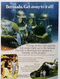 Bermuda Divers Turquoise Vintage Retro Advert Ads A4 Photo Print
