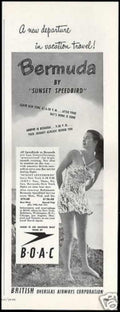 Bermuda Sunset Speedbird Vintage Retro Advert Ads A4 Photo Print