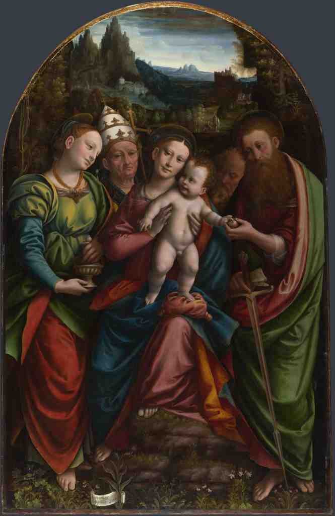 Bernardino Lanino The Madonna and Child with Saints A4 Photo Print