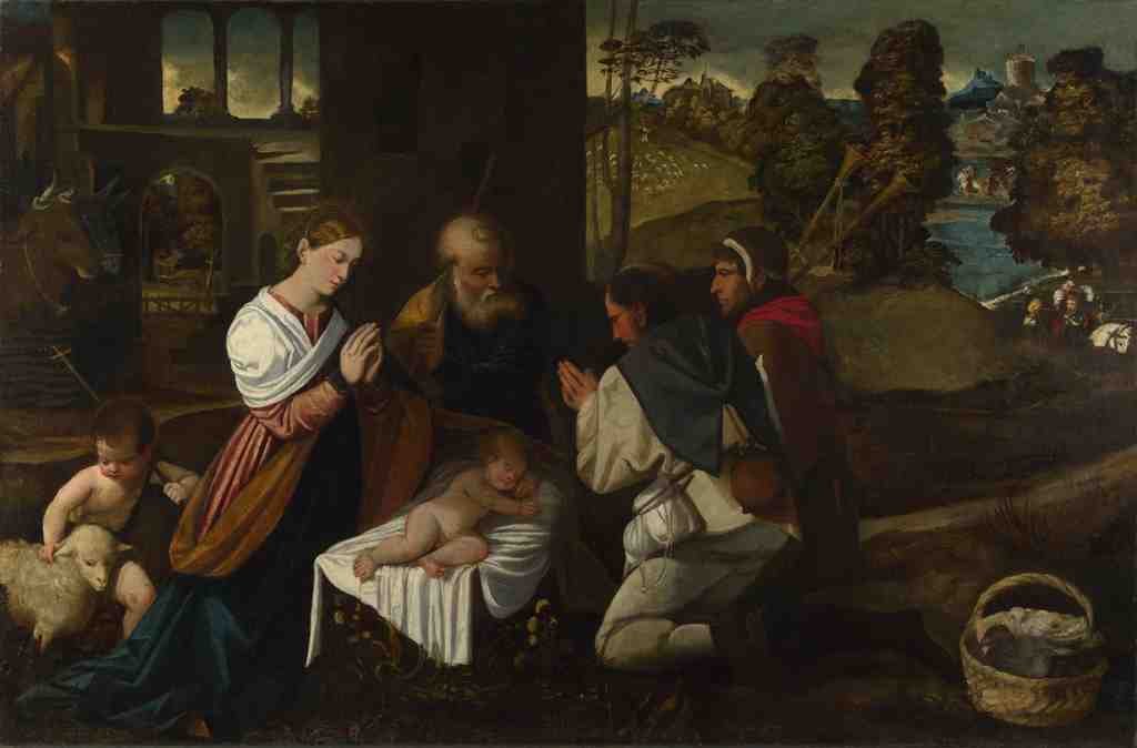 Bernardino da Asola The Adoration of the Shepherds A4 Photo Print