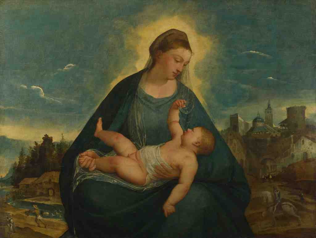 Bernardino da Asola The Madonna and Child A4 Photo Print