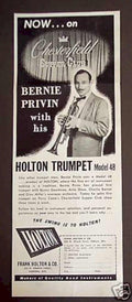 Bernie Privin Trumpet Vintage Retro Advert Ads A4 Photo Print