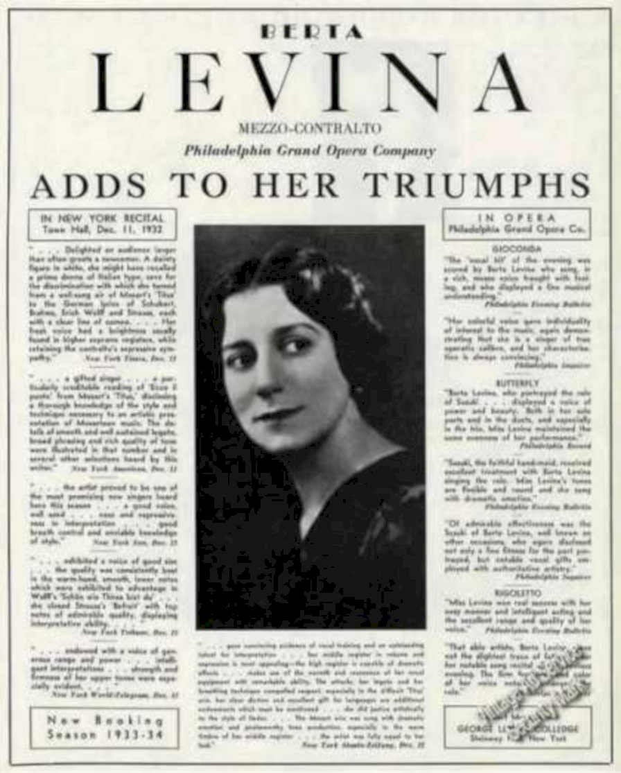 Berta Levina Opera Vintage Retro Advert Ads A4 Photo Print