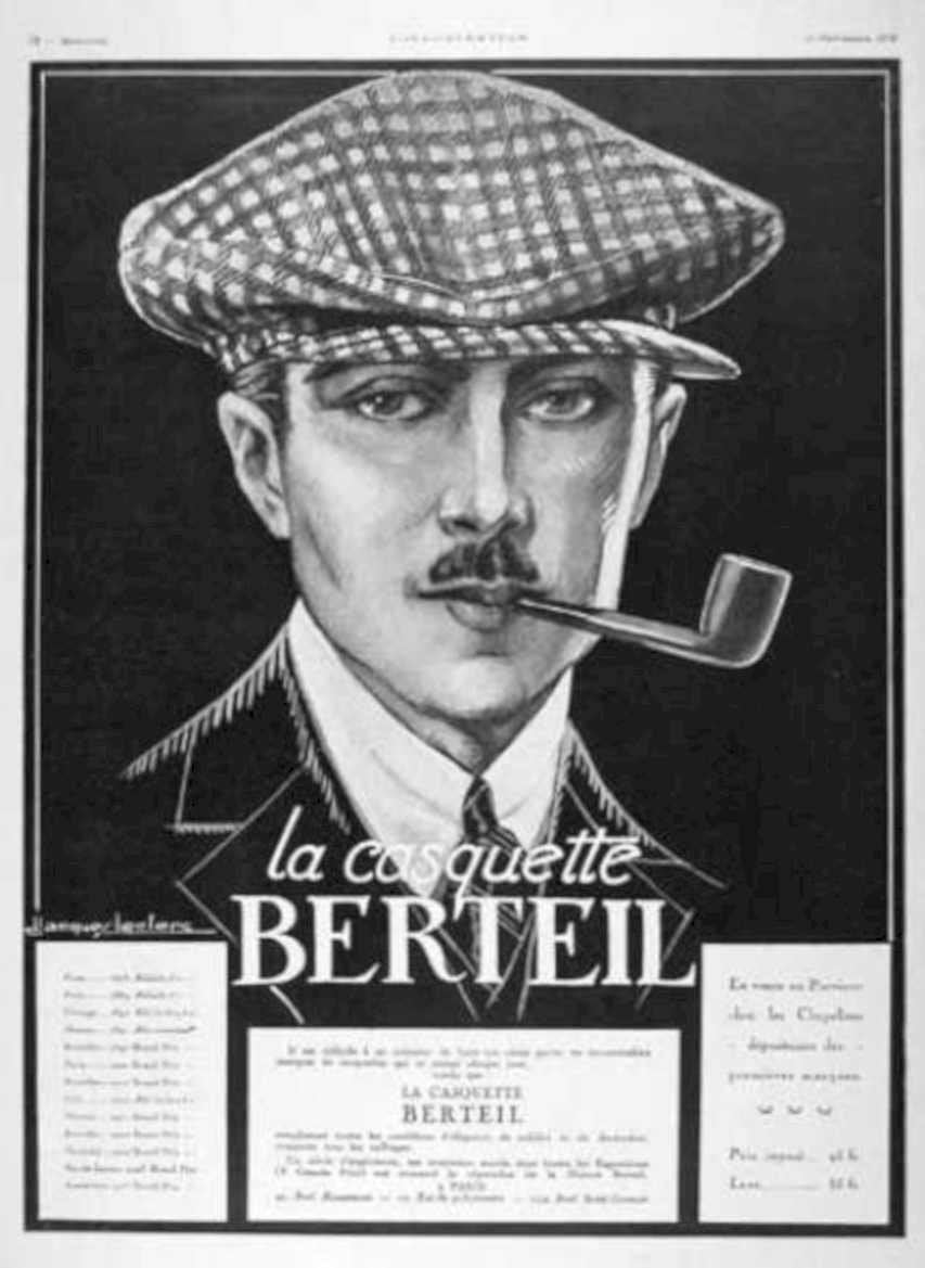 Berteil Flat Cap Vintage Retro Advert Ads A4 Photo Print