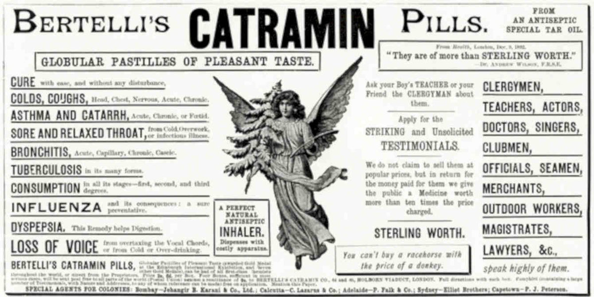 Bertellis Catramin Pills Vintage Retro Advert Poster A4 Photo Print