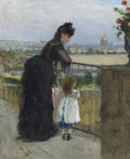 Berthe Morisot woman and child on the balcony A4 Photo Print