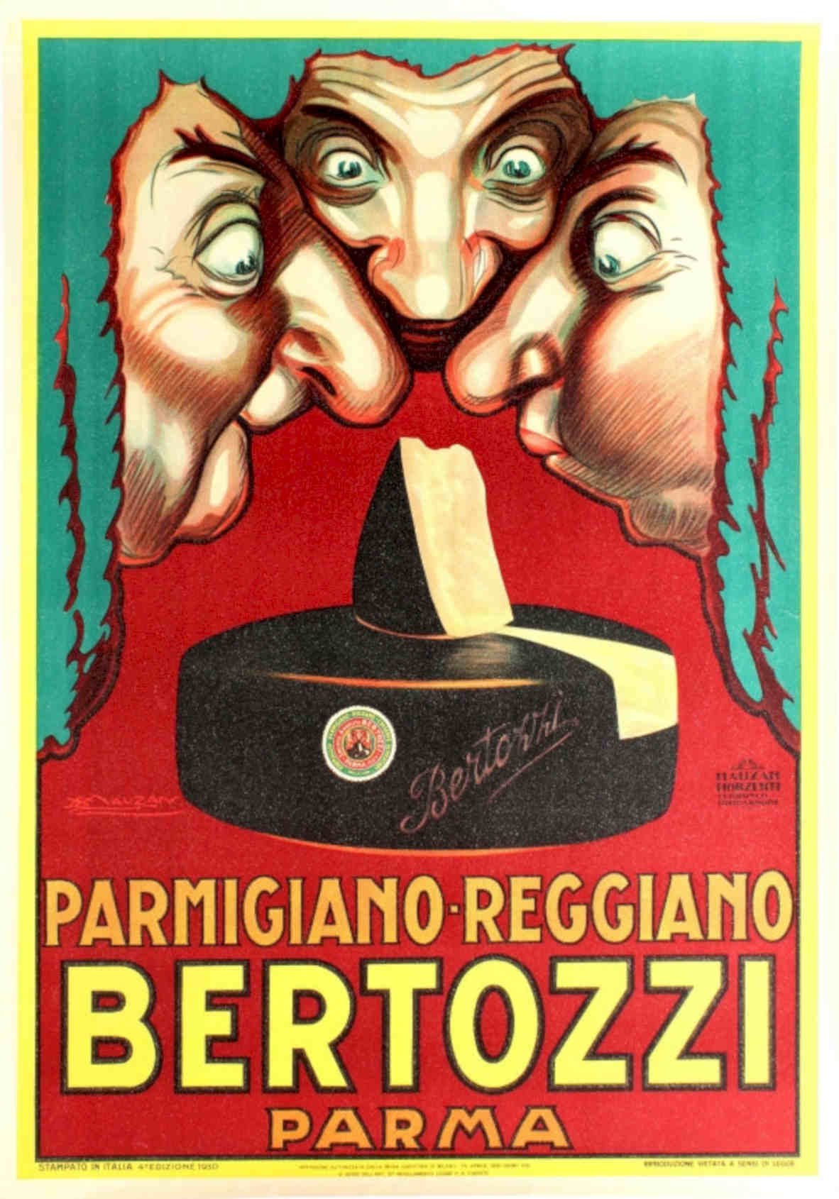 Bertozzi Parmigiano Reggiano Vintage Retro Advert Poster A4 Photo Print