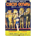 Bertram Mills Dargens And Her Lions Circus P Vintage Retro Advert Poster A4 Pho