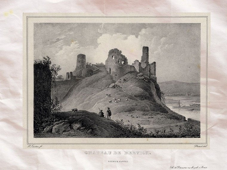 Berwick Castle Scotland Pernot 1827 Vintage A4 Photo Print
