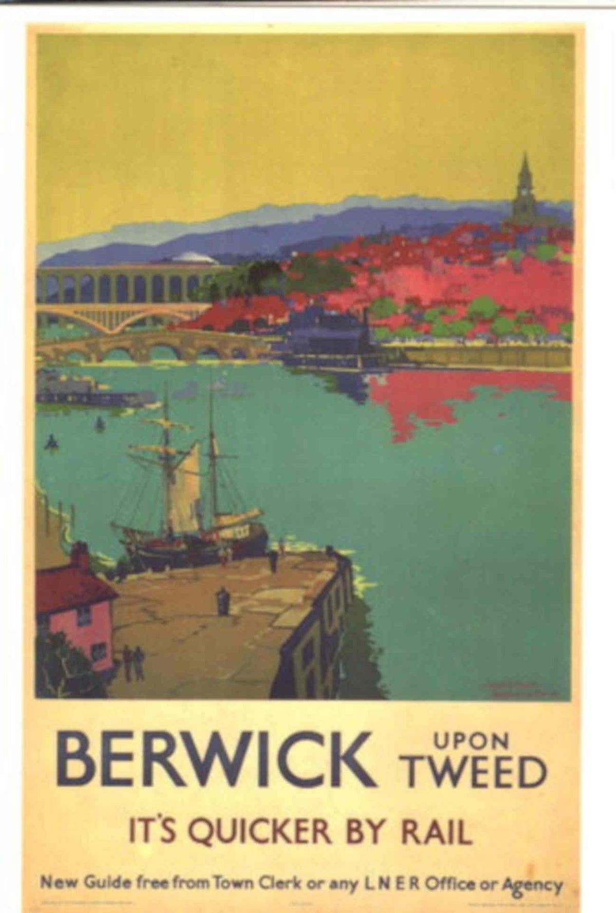 Berwick Upon Tweed 1930s Vintage Retro Advert Poster