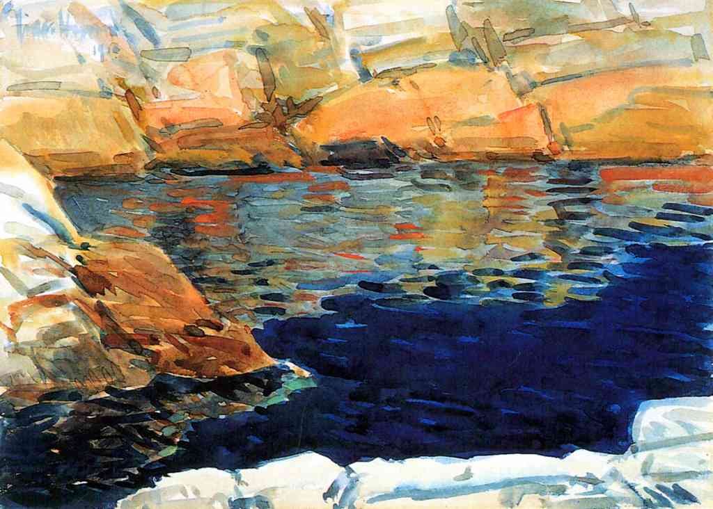 Beryl Look At The Pond Hassam Impressionism American A4 Photo Print