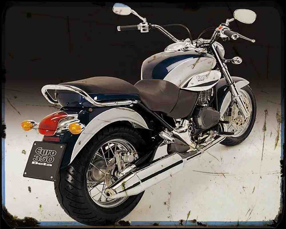 Beta Euro 350 2 A4 Photo Print Motorbike Vintage Aged