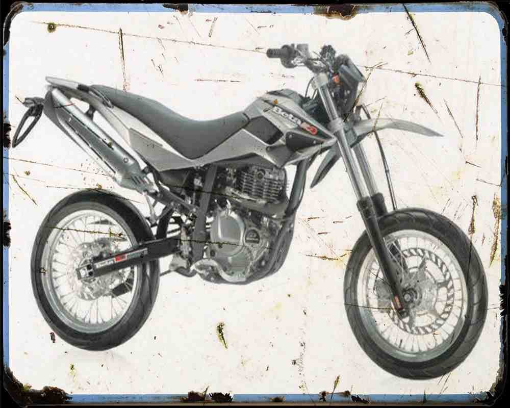 Beta M4 Motard 08 Motorbike Vintage Aged A4 Photo Print