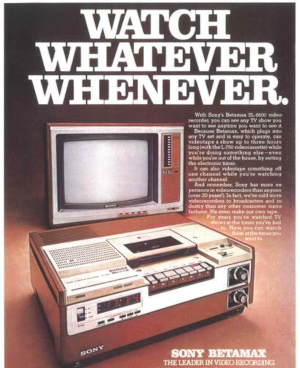 Betamax Vcr System Vintage Retro Advert Poster A4 Photo Print