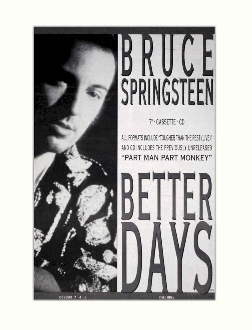 Better Days Springsteen Vintage Retro Advert Poster A4 Photo Print 2