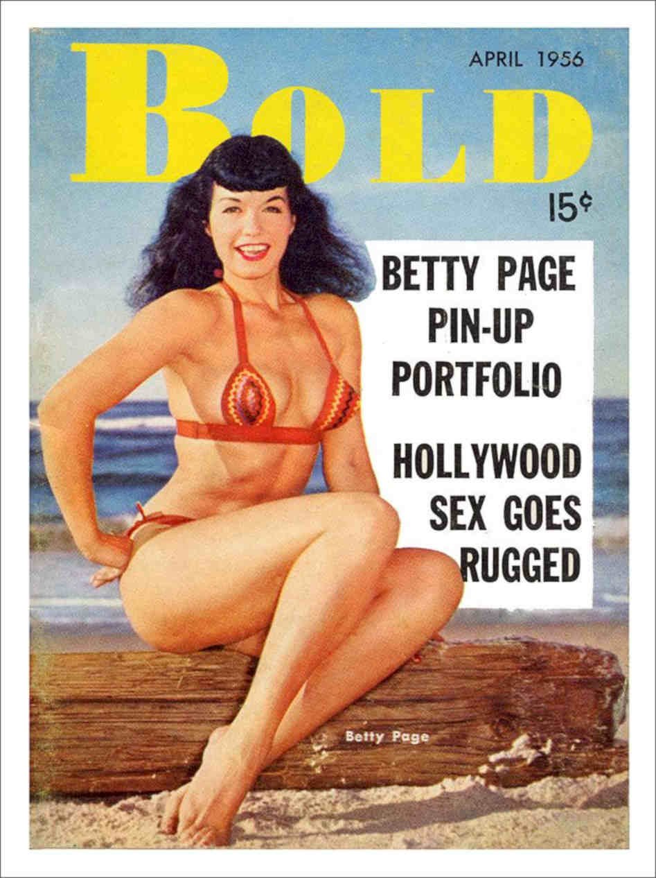 Bettie Page Bold Magazine Cover 1956 Vintage Retro Advert Poster A4 Photo Print