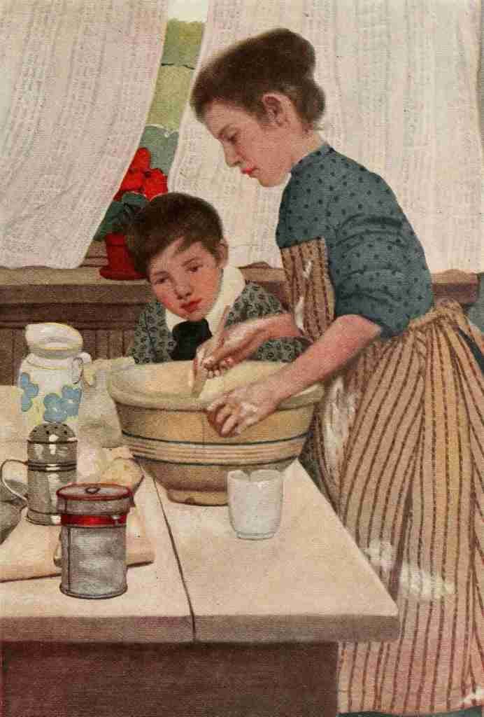 Betts Ethel Franklin 1877 1959 A Host of Children 1920 Bake day A4 Photo Print