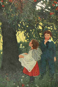 Betts Ethel Franklin Children 1920 Shaking an apple A4 Photo Print