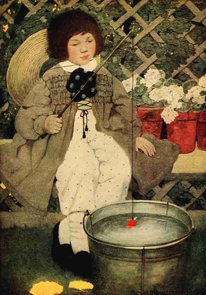 Betts Ethel Franklin Complete Mother Goose 1909 Fishing A4 Photo Print