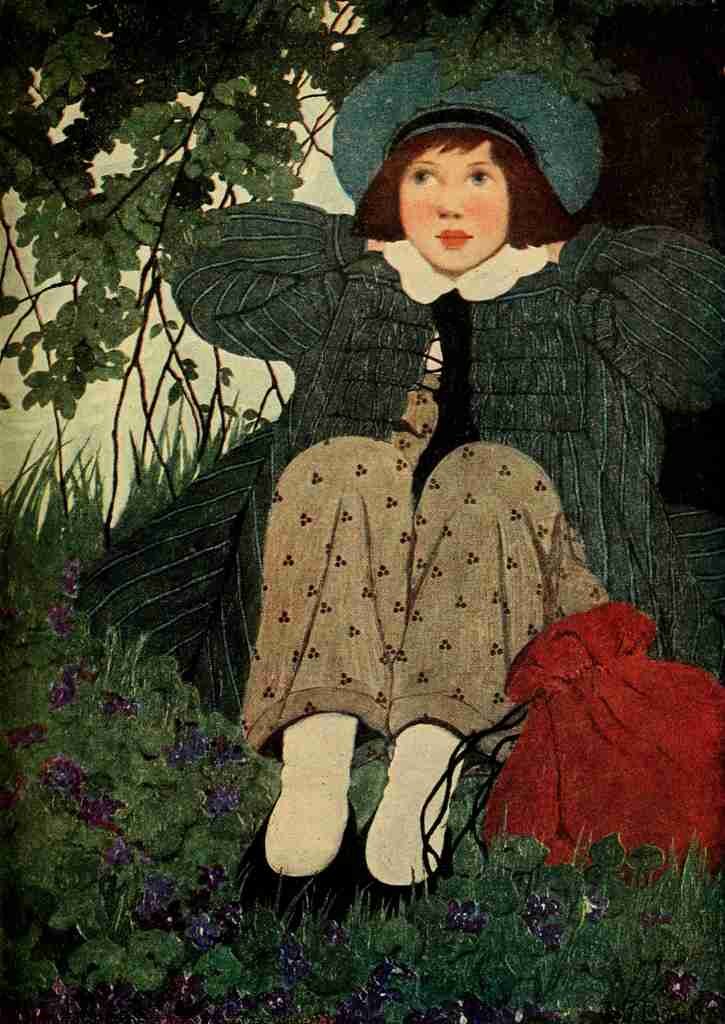 Betts Ethel Franklin Complete Mother Goose 1909 Red bag A4 Photo Print