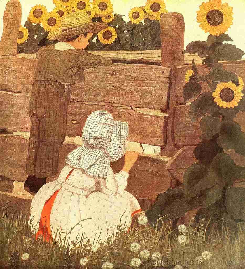 Betts Ethel Franklin Raggedy Man 1907 Sunflowers A4 Photo Print