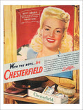Betty Grable Advertising Chesterfield Cigarettes War Vintage Retro Advert Poste