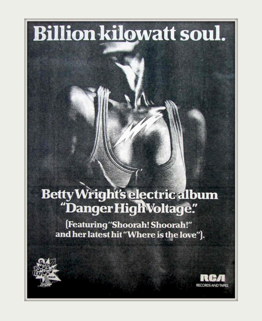 Betty Wright Danger Vintage Retro Advert Poster A4 Photo Print