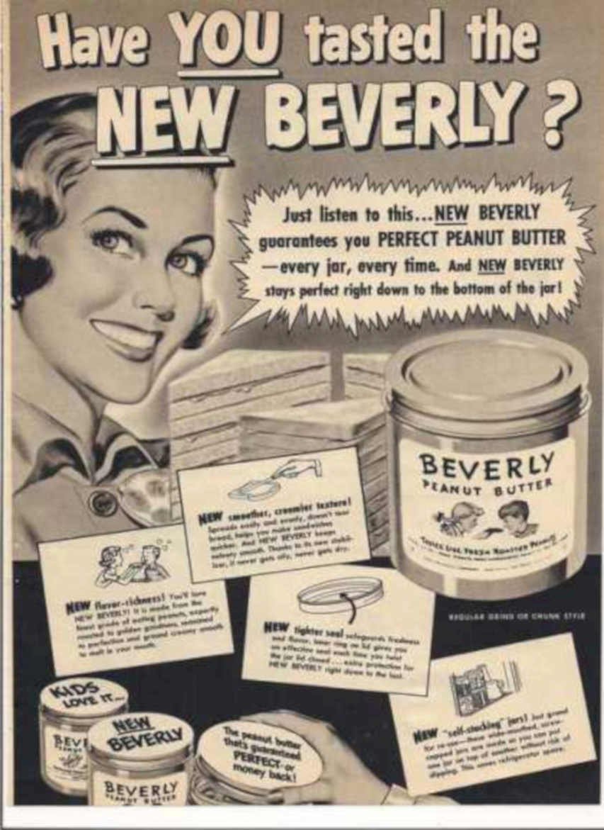 Beverly Peanut Butter Vintage Retro Advert Ads A4 Photo Print