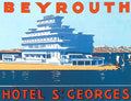 Beyrouth Luggage Label Vintage A4 Photo Print