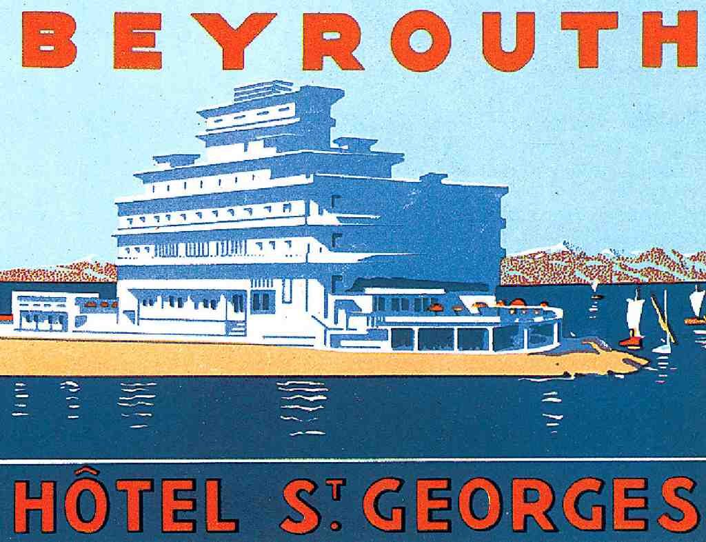 Beyrouth Luggage Label Vintage A4 Photo Print