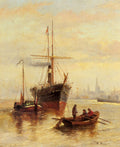 Bezzi Bartolomeo A Harbor Scene With A View Of Venice Art A4 Photo Print UK