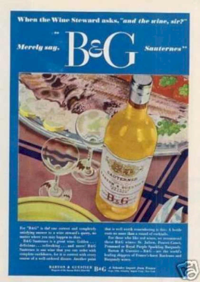 Bg Sauternes Wine Vintage Retro Advert Ads A4 Photo Print