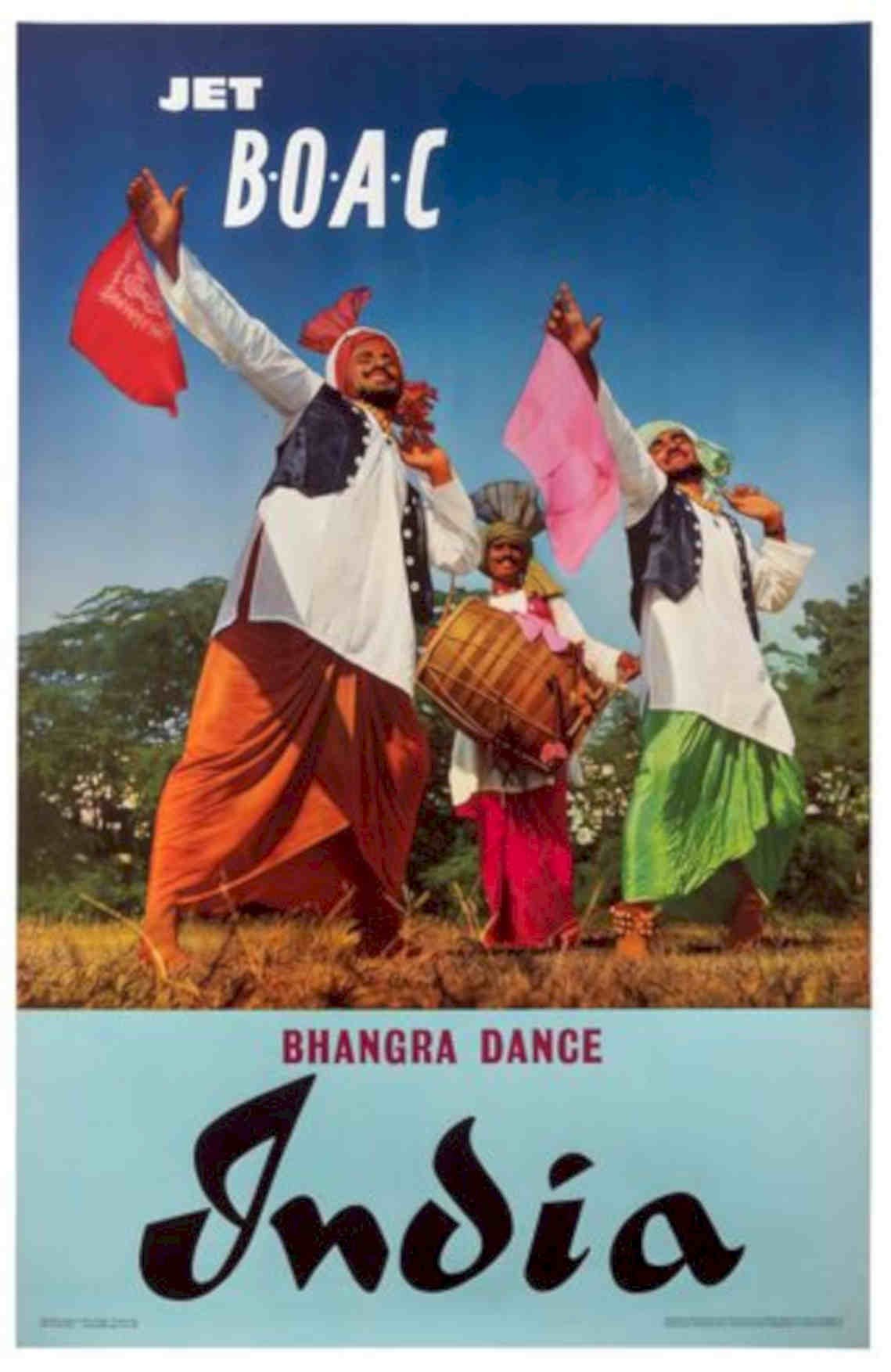 Bhangra Dance India Vintage Retro Advert Poster A4 Photo Print
