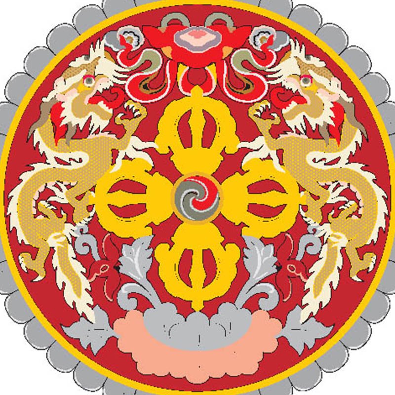 Bhutan Coat Of Arms N6042 A4 Photo Print