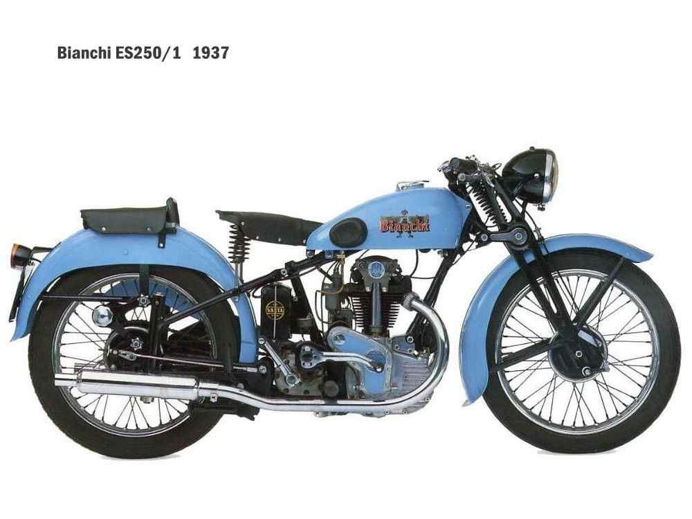 Bianchi ES250 1937 motorbike A4 Photo Print