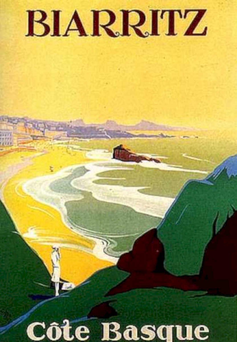 Biarritz Cote Basque Vintage Retro Advert Ads A4 Photo Print
