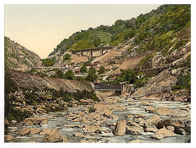 Biaschina St Gotthard Railway Vintage A4 Photo Print