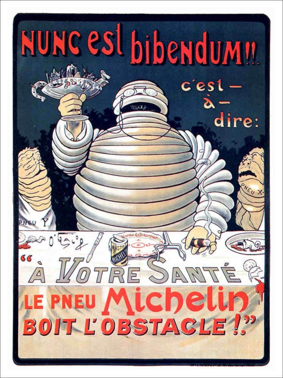 Bibendum Michelin Man O Gallop 1896s Vintage Retro Advert Poster A4 Photo Print