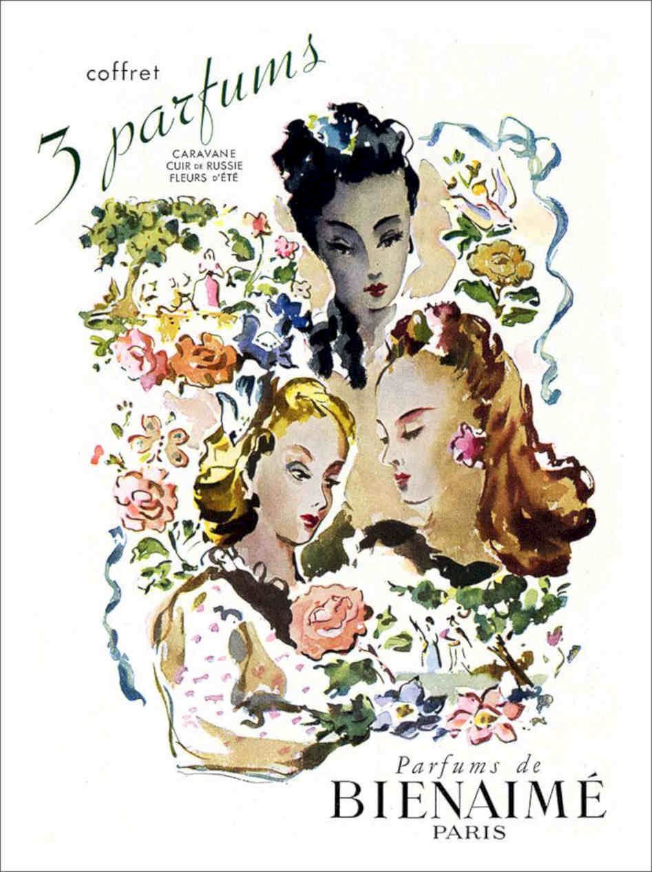 Bienaime Vintage Perfume Advert Vintage Retro Advert Poster A4 Photo Print