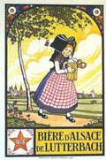 Biere Alsace Lutterbach Vintage Retro Advert Poster A4 Photo Print