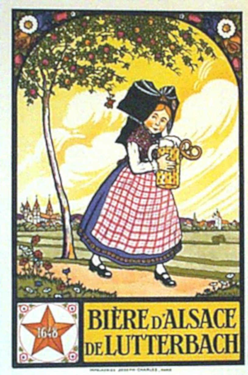 Biere Alsace Lutterbach Vintage Retro Advert Poster A4 Photo Print