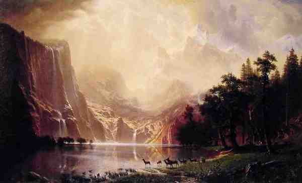 Bierstadt Albert Among The Sierra Nevada Mountains A4 Photo Print