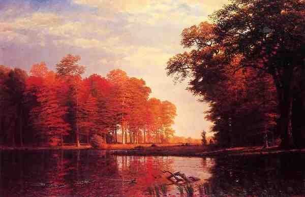 Bierstadt Albert Autumn Woods A4 Photo Print