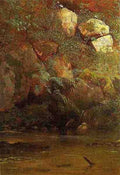 Bierstadt Albert Ferns And Rocks On An Embankment A4 Photo Print