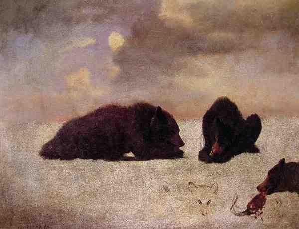 Bierstadt Albert Grizzly Bears A4 Photo Print