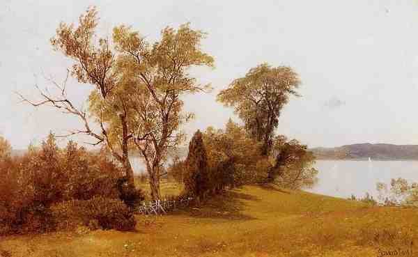 Bierstadt Albert Sailboats On The Hudson At Irvington A4 Photo Print